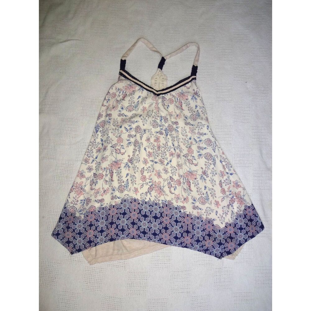 Dainty Floral Racerback Knit Detail Tank Top ~ Medium ~ Maurices